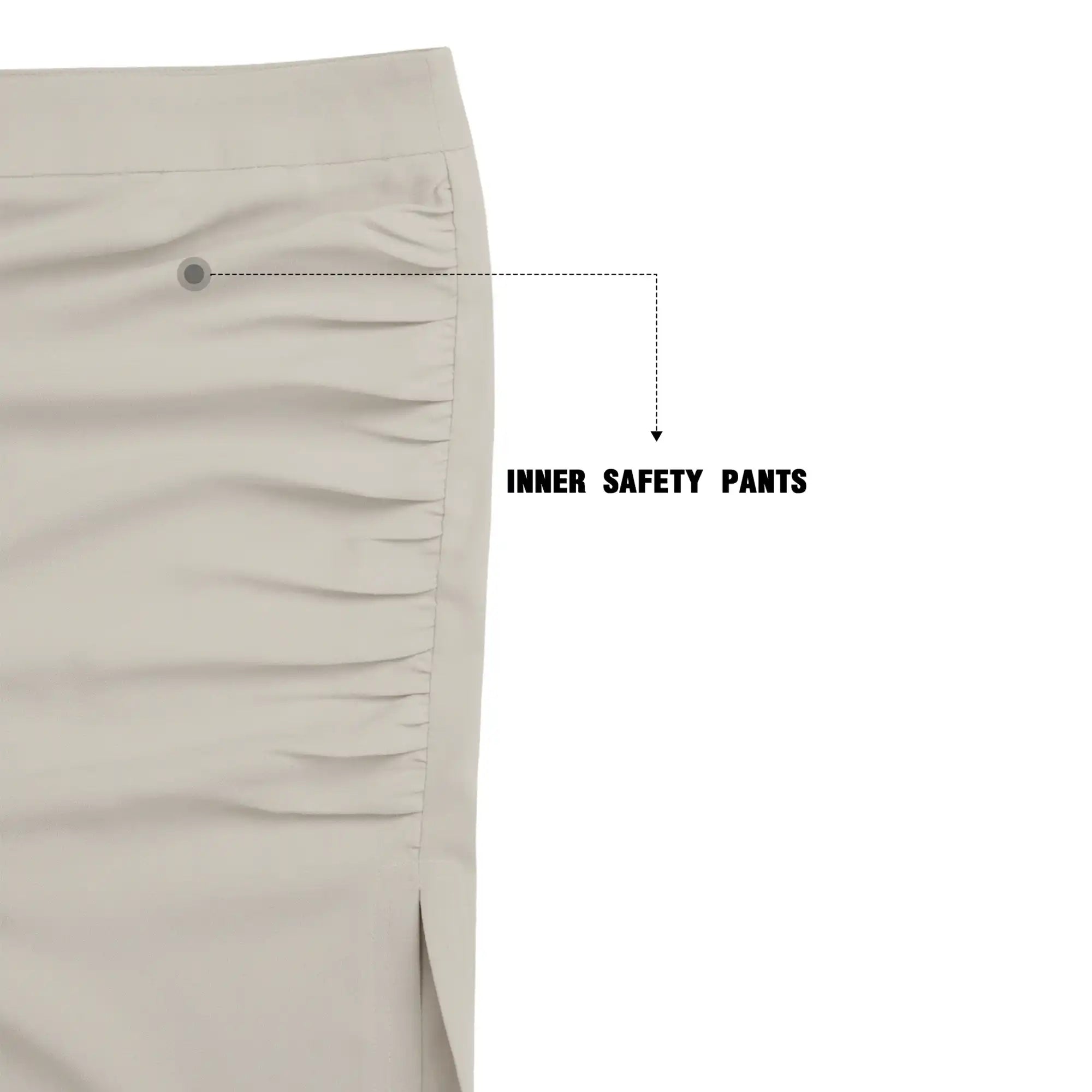 High Waist Ruched Sides Slit Midi Skirt