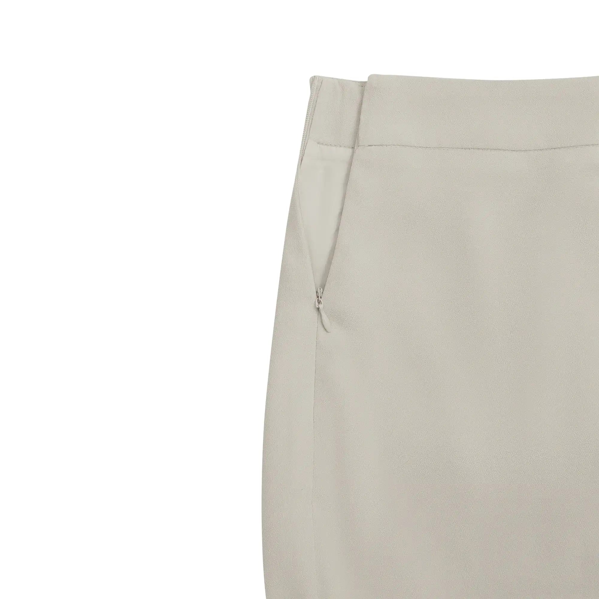 High Waist Ruched Sides Slit Midi Skirt