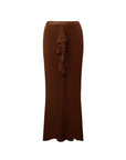Ruffle Slit Hem Maxi Skirt