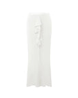 Ruffle Slit Hem Maxi Skirt