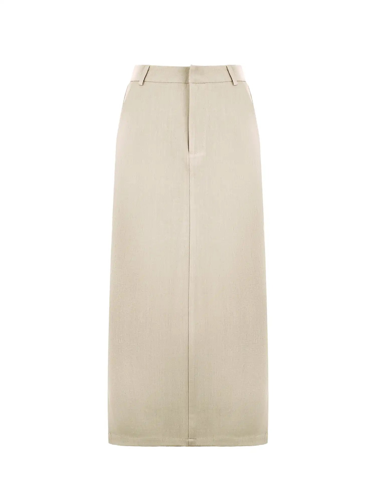 High Waist Slit Side Suit Maxi Skirt