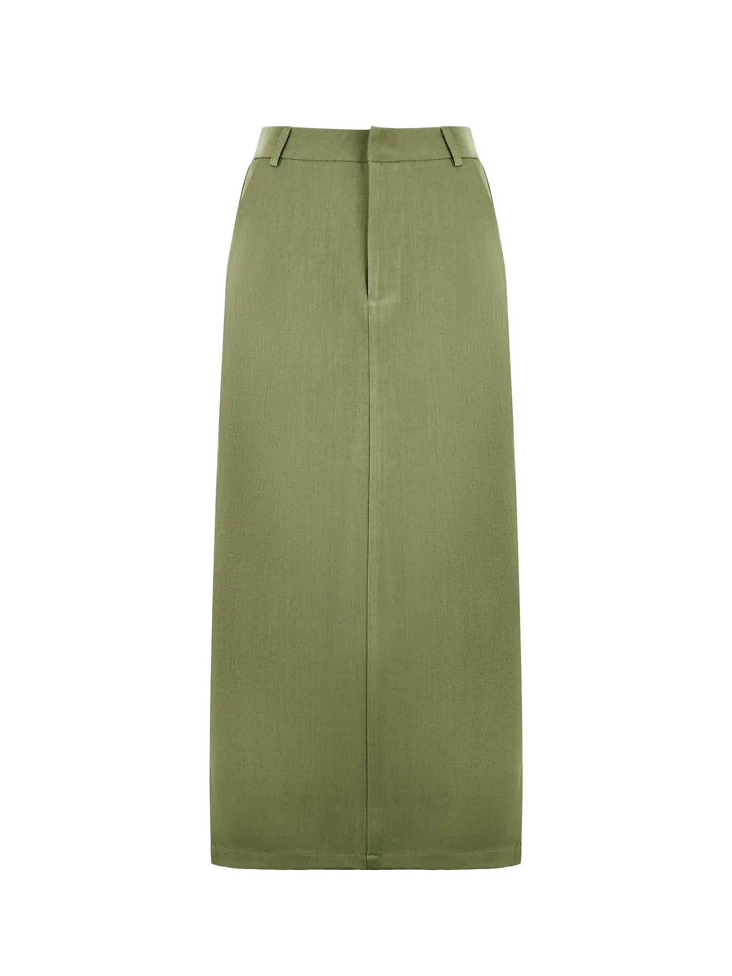 High Waist Slit Side Suit Maxi Skirt