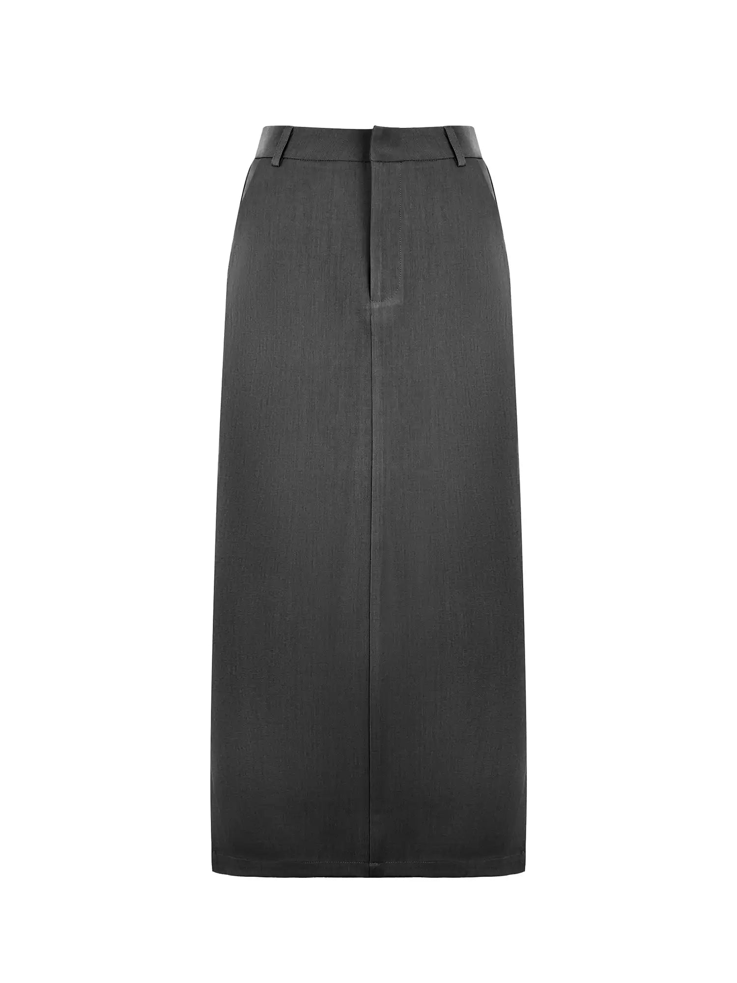 High Waist Slit Side Suit Maxi Skirt