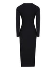 Slit Hem Slim Fit Long Sleeve Dress