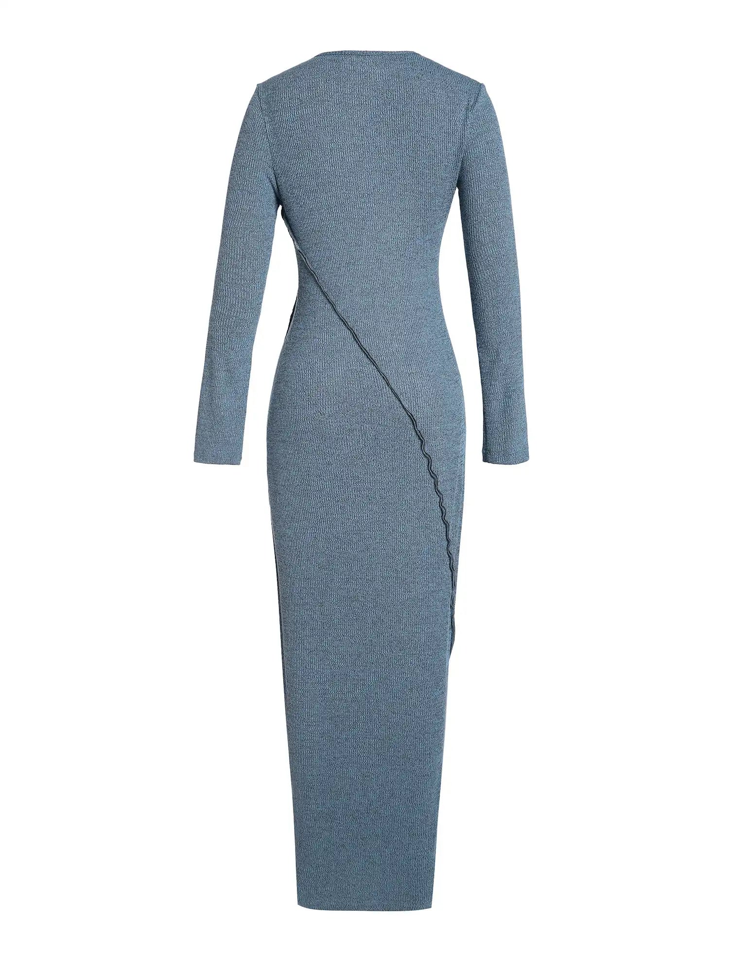 Round Neck Irregular Cu Long Sleeve Dress