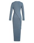 Round Neck Irregular Cu Long Sleeve Dress