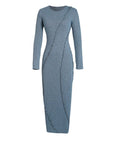 Round Neck Irregular Cu Long Sleeve Dress