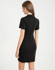 Classic Polo Collar Short Sleeve Minidress