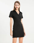 Classic Polo Collar Short Sleeve Minidress