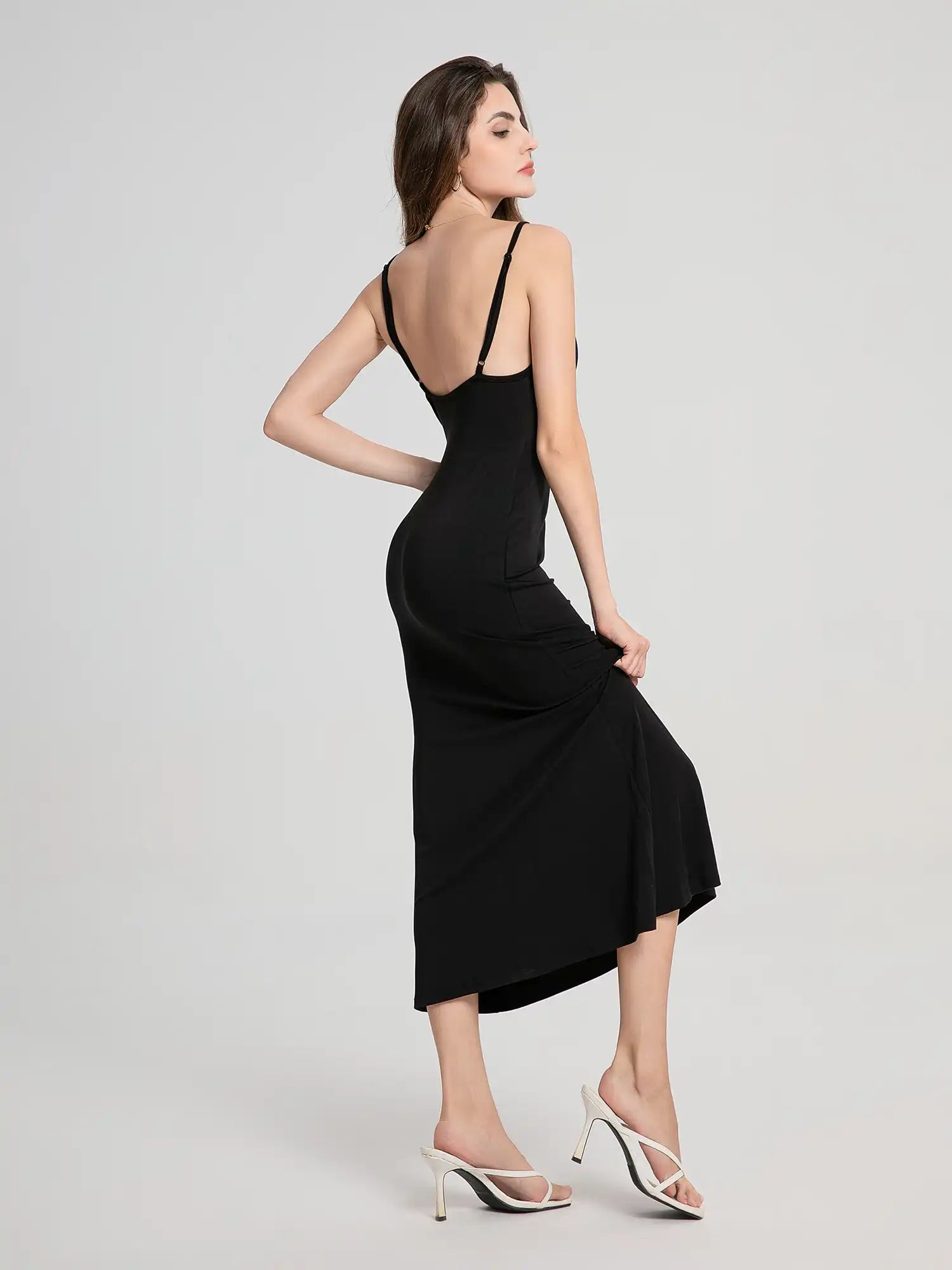 Low back slip maxi dress