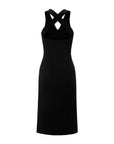Back cross strap v-neck midi dress