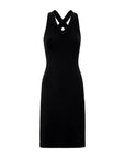 Back cross strap v-neck midi dress