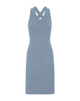 Back cross strap v-neck midi dress