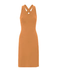 Back cross strap v-neck midi dress