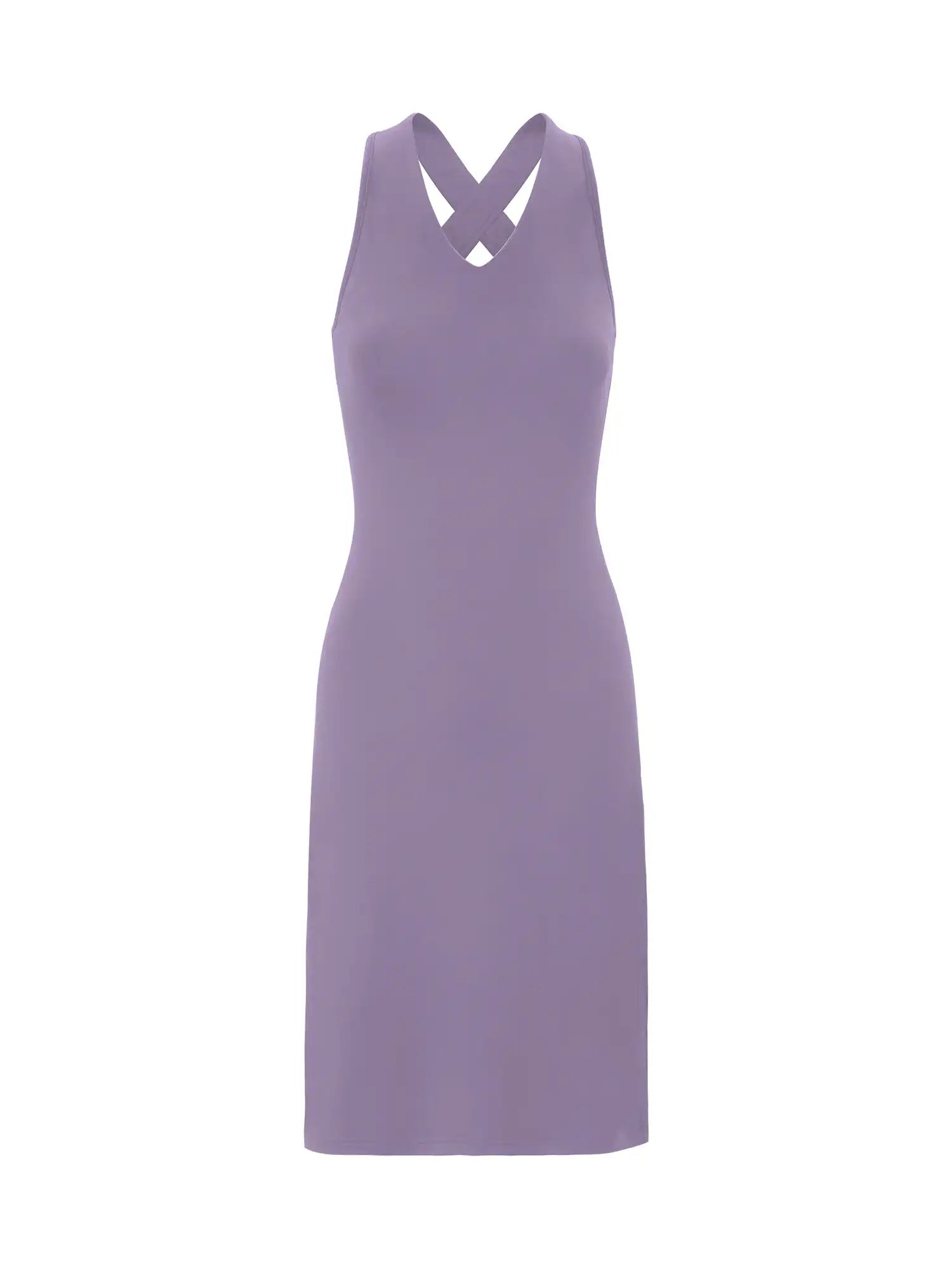 Back cross strap v-neck midi dress