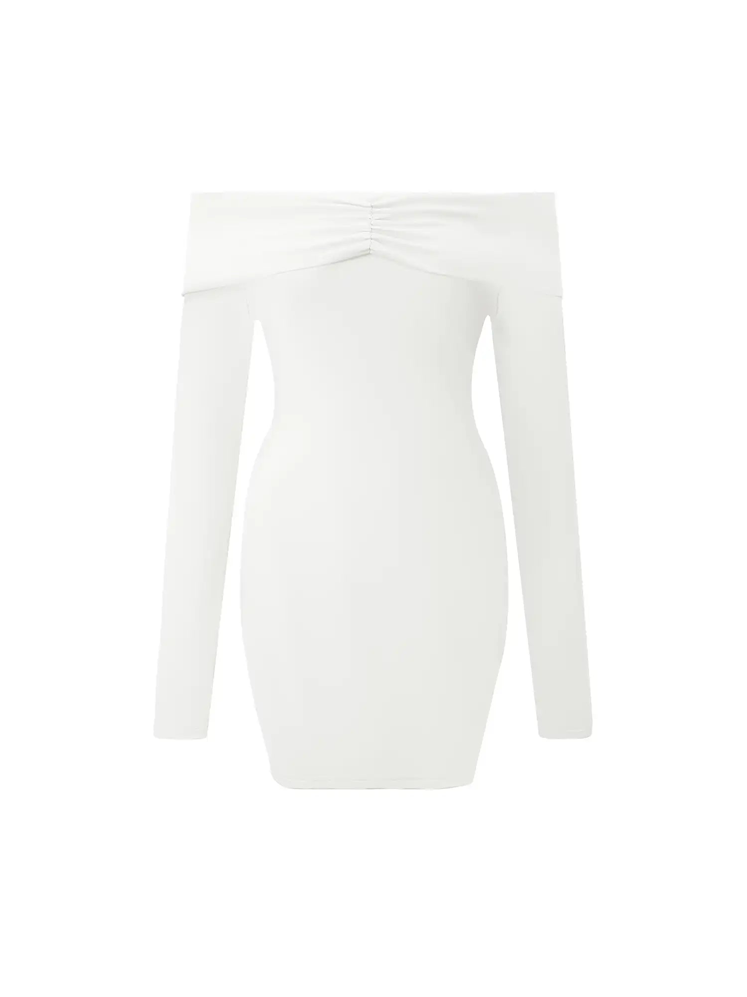 Boat Neck Off Shoulder Mini Dress