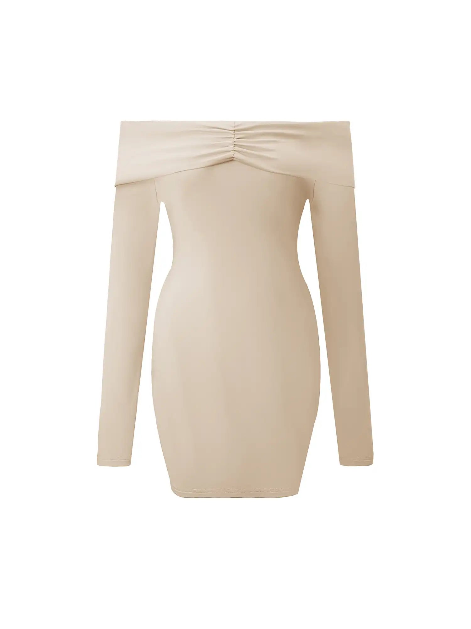 Boat Neck Off Shoulder Mini Dress
