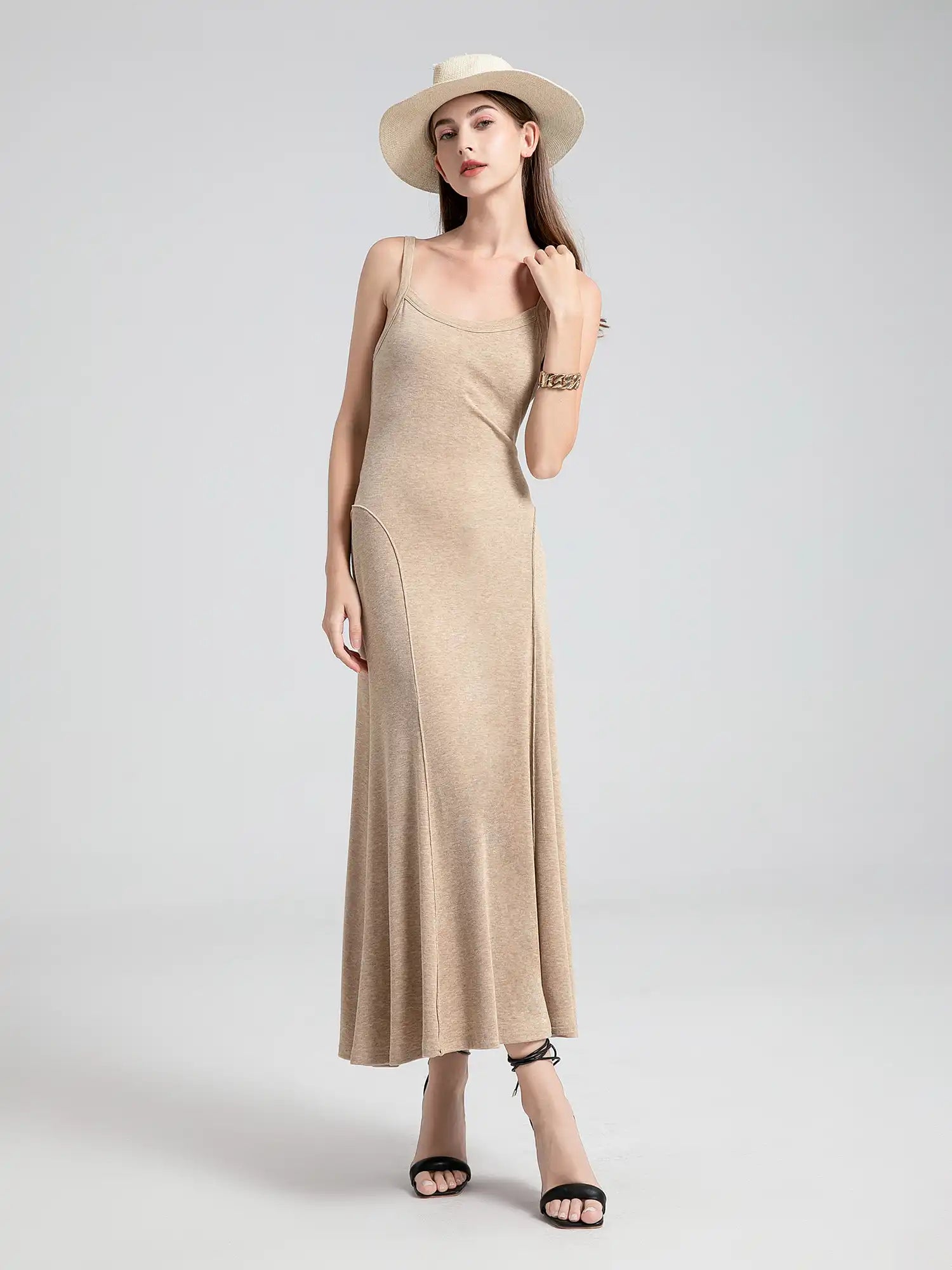 Back Hollow Slip Maxi Dress