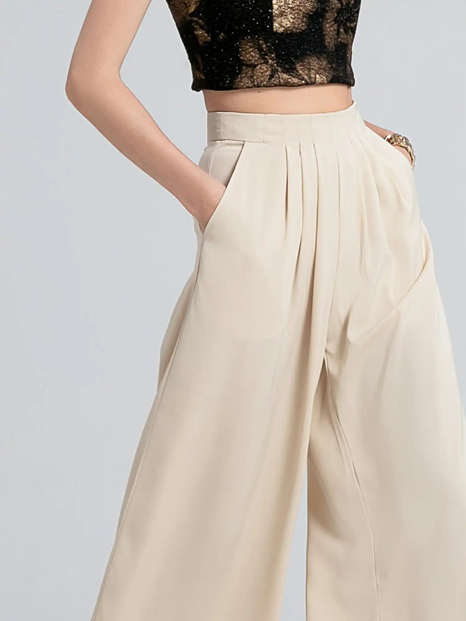 High Waist Relaxed Straight Leg Pants