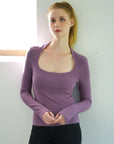 Squareneck Braless Long Sleeve Top