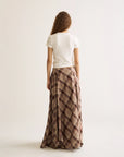 Autumn Plaid Asymmetric Maxi Skirt