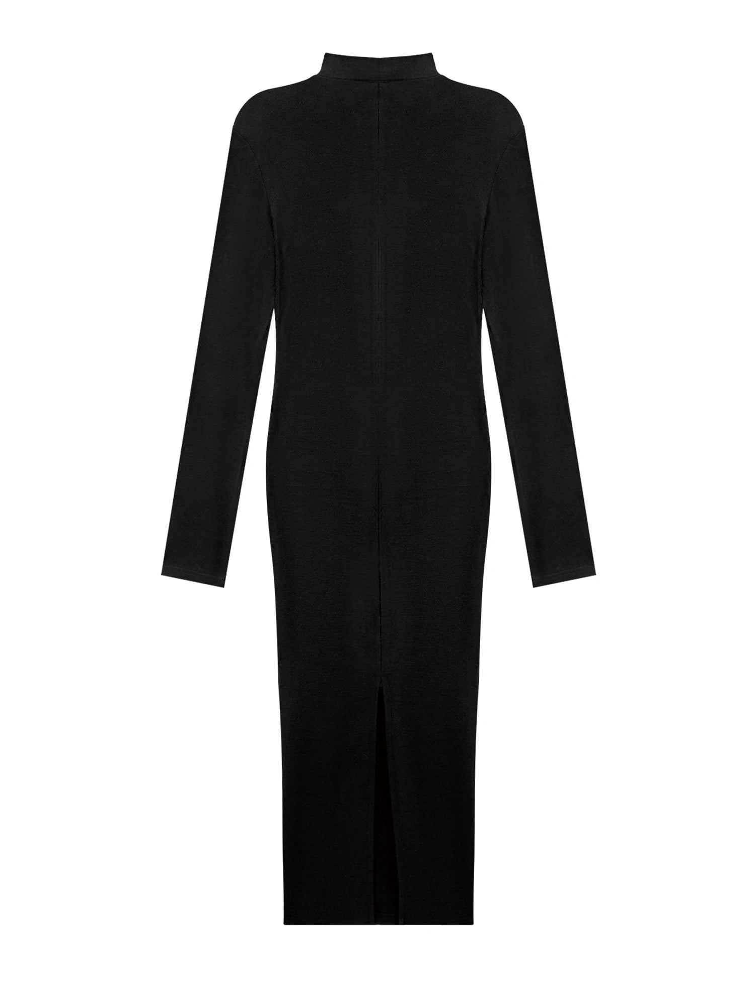 Haltered V-Neck Form Fitting Midi Dress