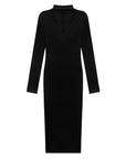 Haltered V-Neck Form Fitting Midi Dress