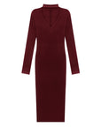 Haltered V-Neck Form Fitting Midi Dress
