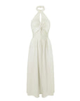 Halter Twisted Swing Hem Maxi Dress