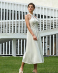Halter Twisted Swing Hem Maxi Dress