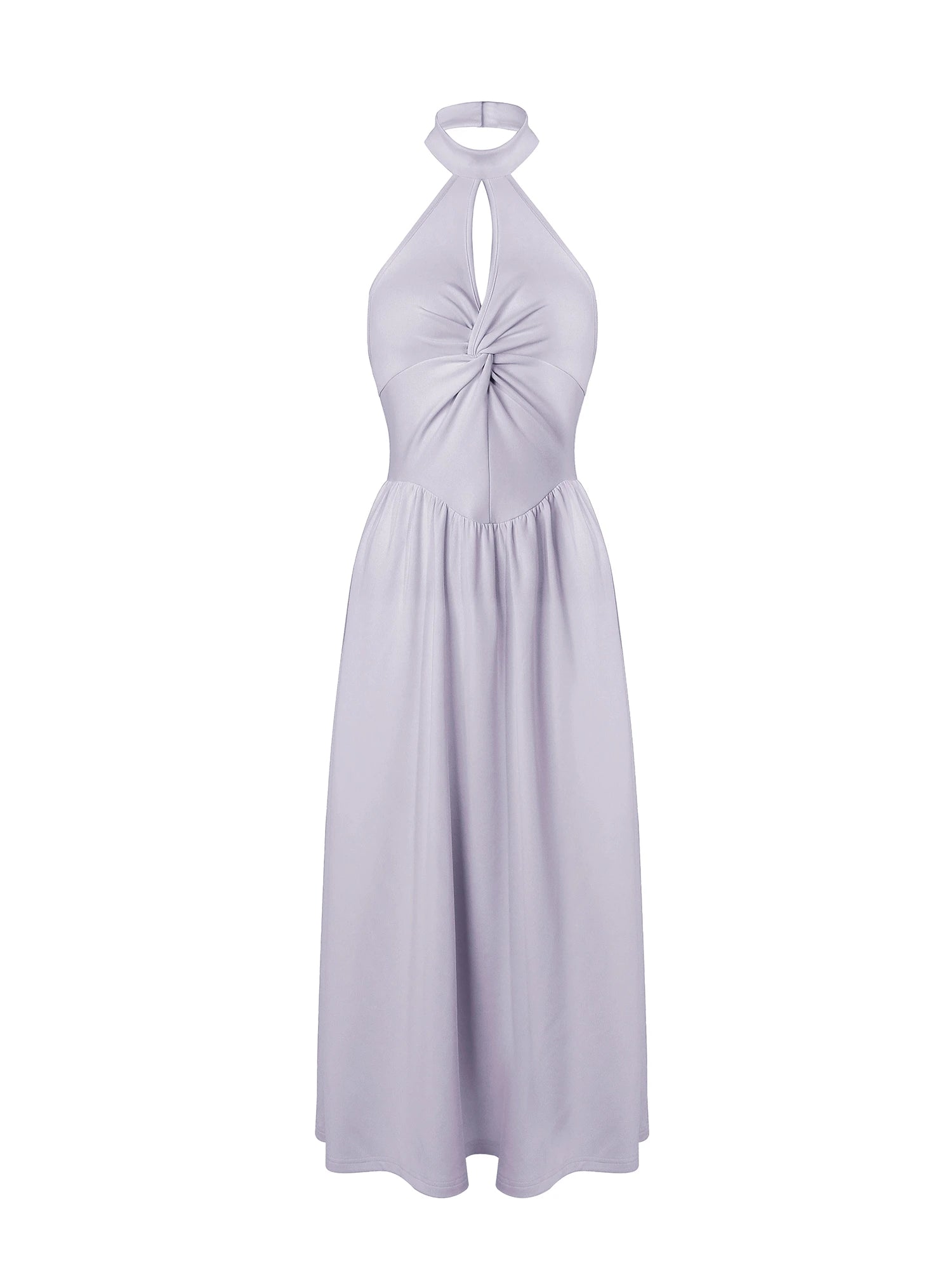Halter Twisted Swing Hem Maxi Dress
