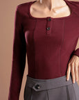 Low Waist Button Casual Trousers