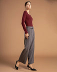 Low Waist Button Casual Trousers