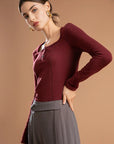 Low Waist Button Casual Trousers