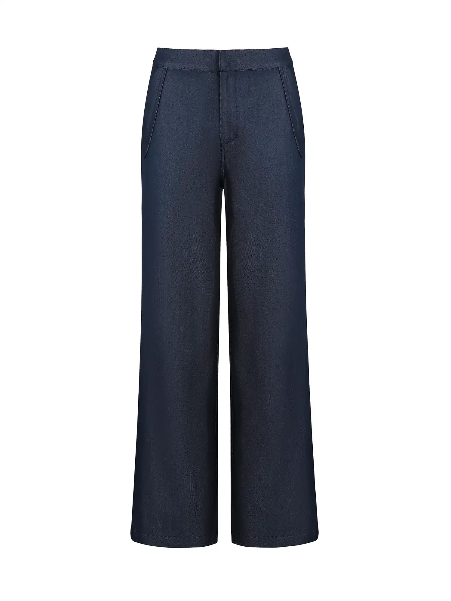 Low Waist Fold Pocket Casual Trousers