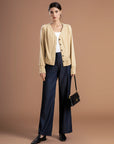 Low Waist Fold Pocket Casual Trousers