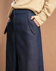 Low Waist Fold Pocket Casual Trousers