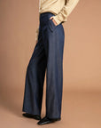 Low Waist Fold Pocket Casual Trousers