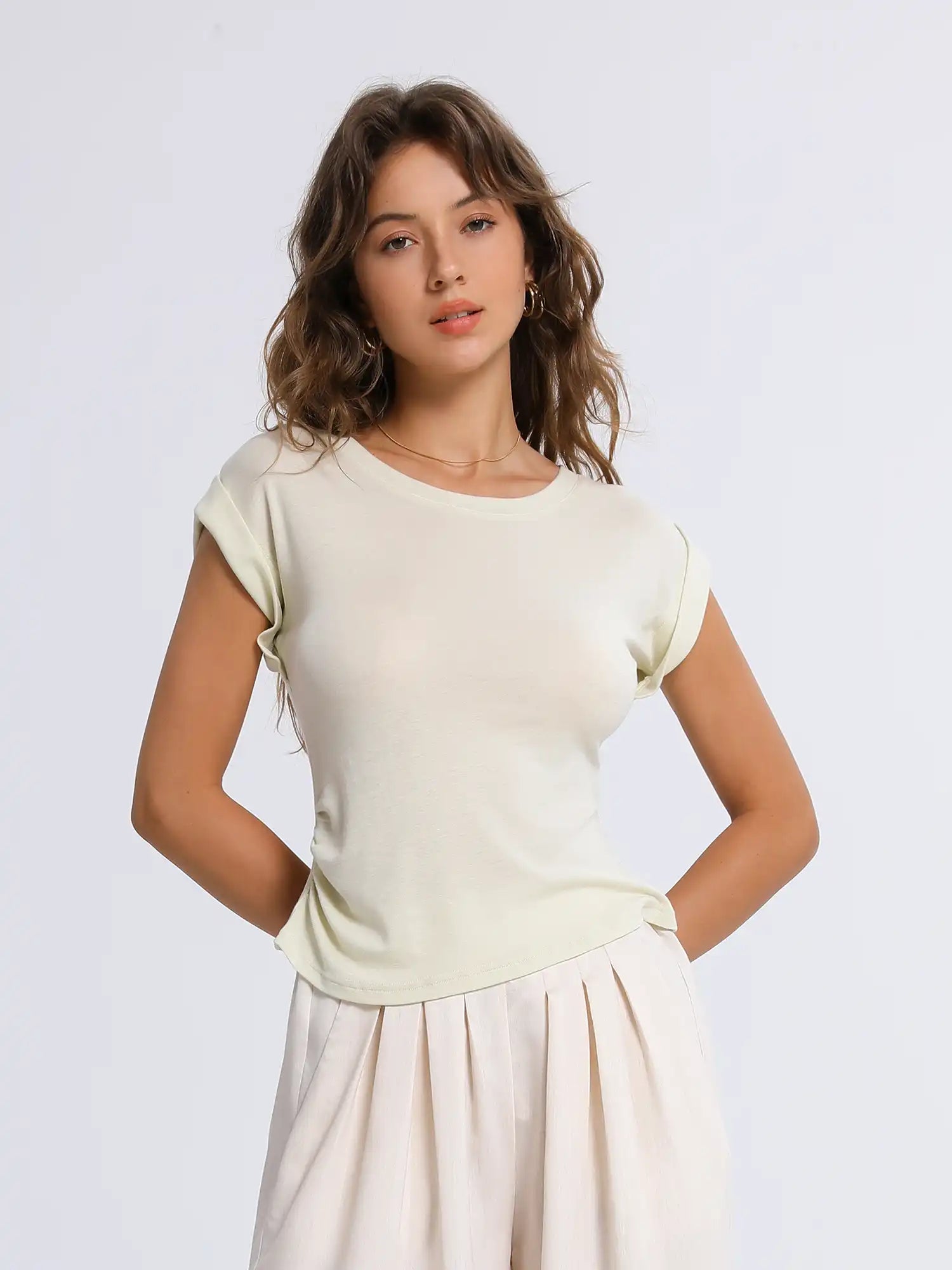 Merino See Through Round Neck Relaxed Tank Top