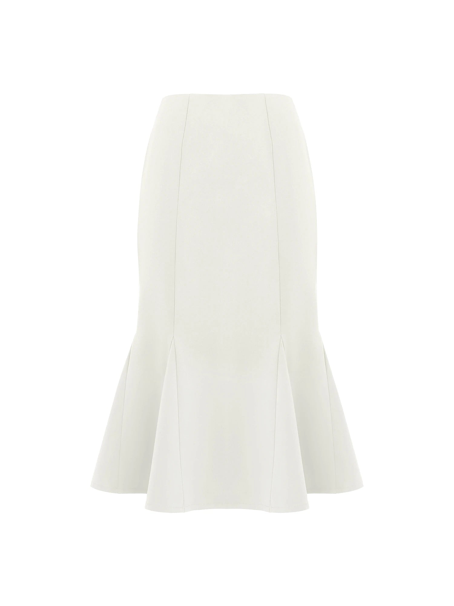 High Waist Paneled Form Fitting Midi Skirt