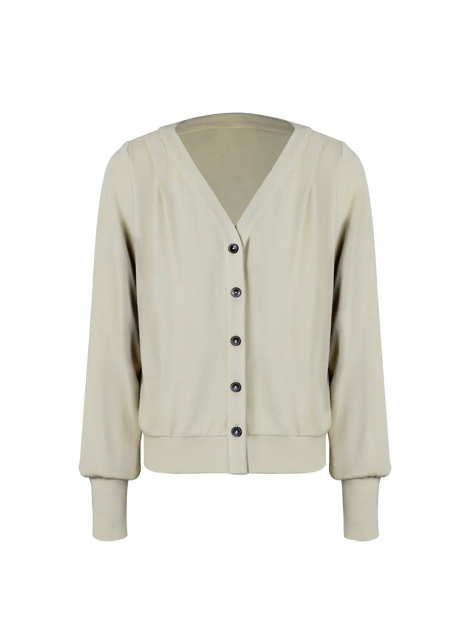 Relaxed Ruched Shoulder Cardigan