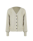 Relaxed Ruched Shoulder Cardigan