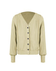 Relaxed Ruched Shoulder Cardigan