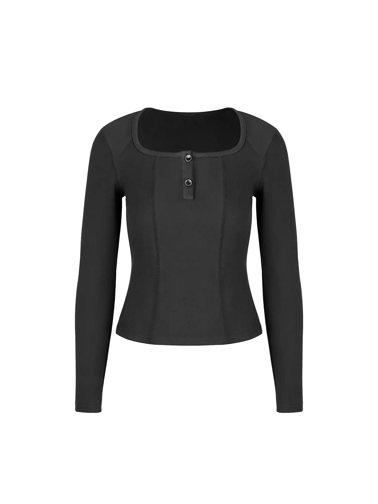 Round Neck Stitch Long Sleeve Top