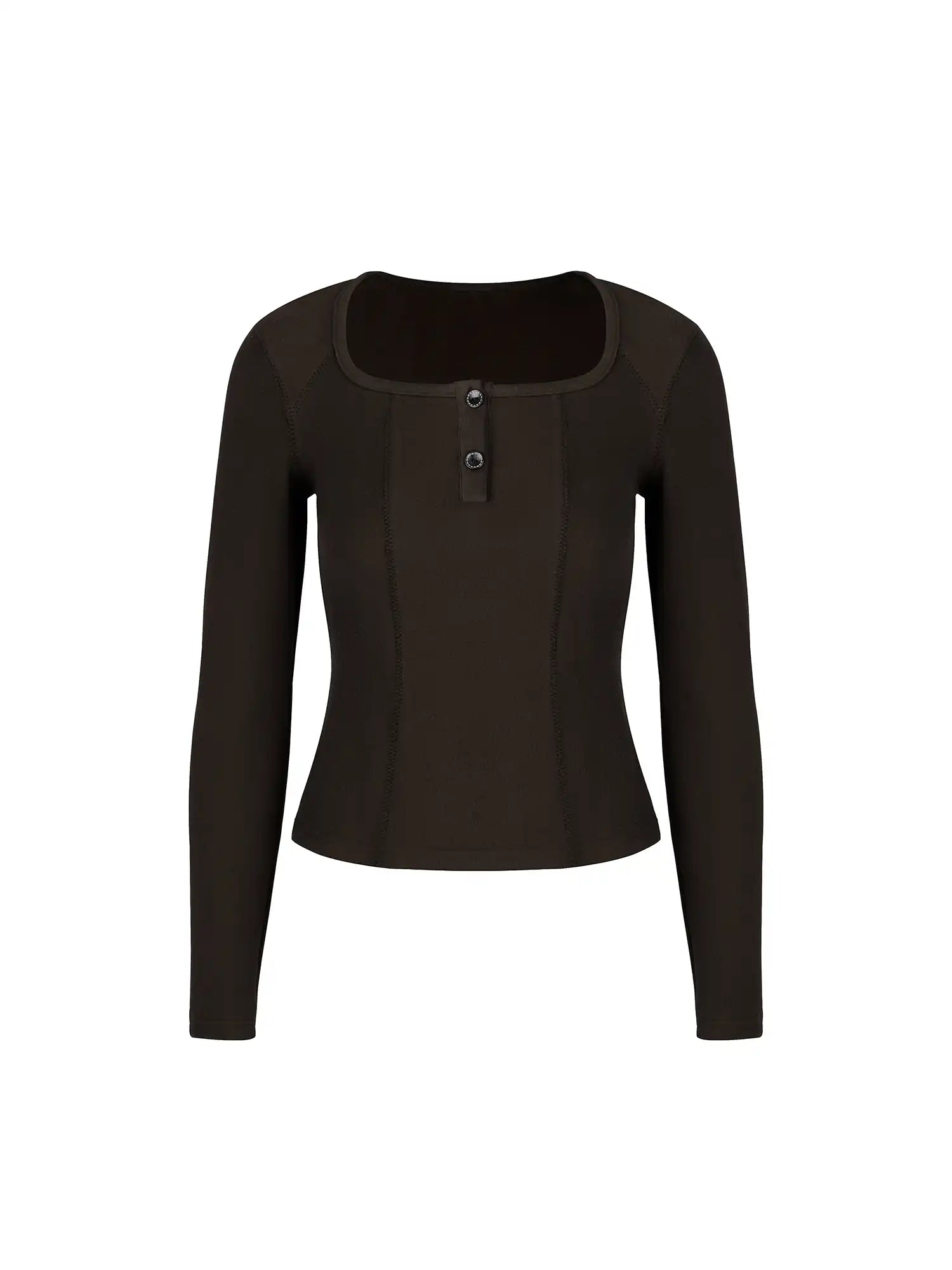 Round Neck Stitch Long Sleeve Top