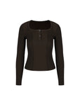 Round Neck Stitch Long Sleeve Top