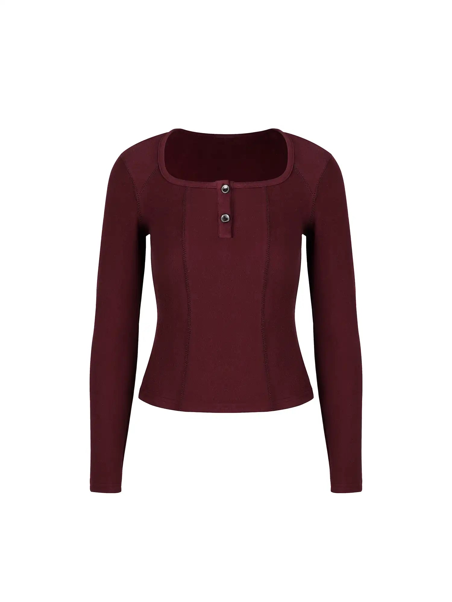 Round Neck Stitch Long Sleeve Top