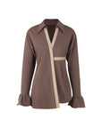 Spliced Fitted Shirt Dress