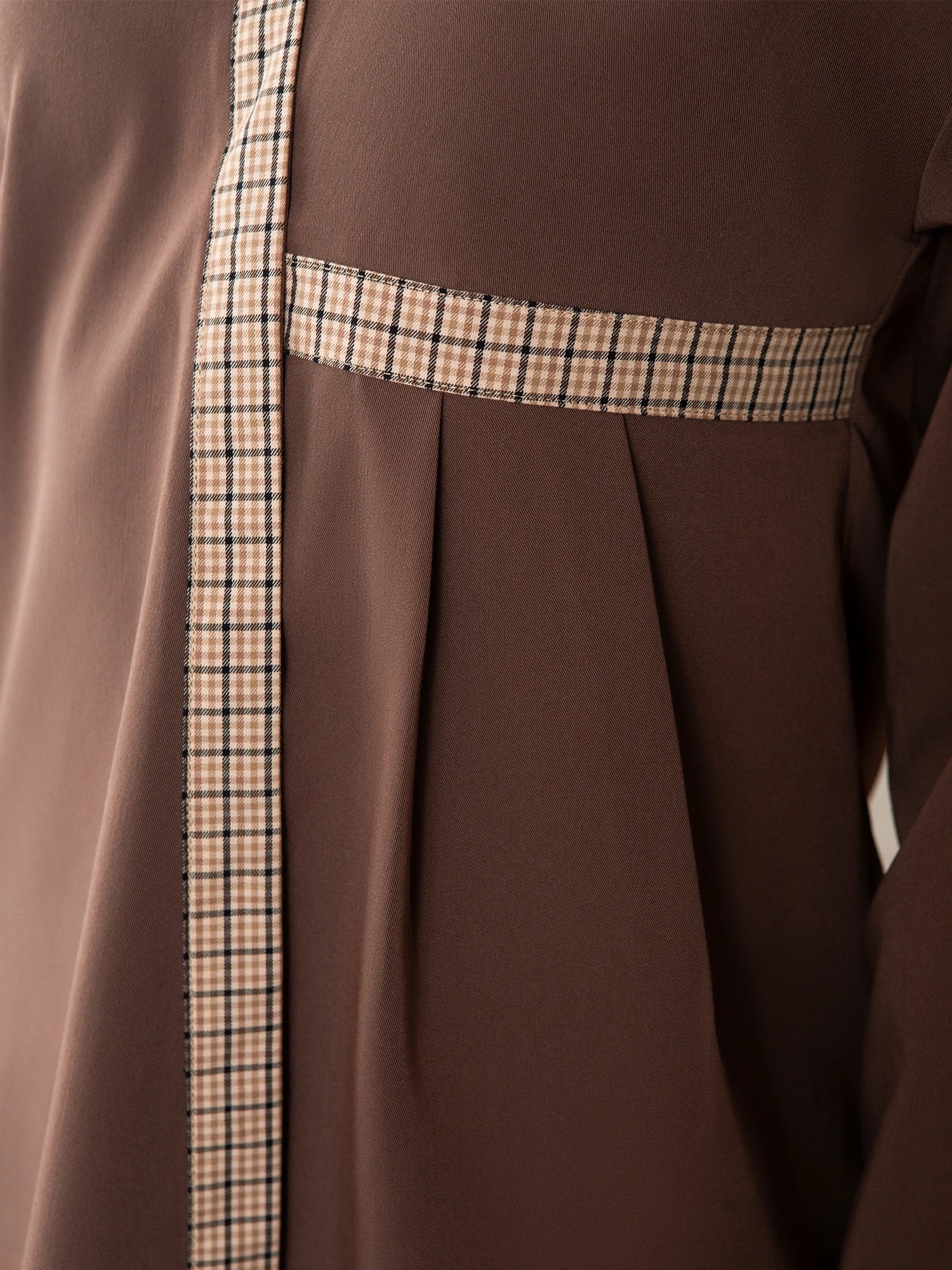 Spliced Fitted Shirt Dress