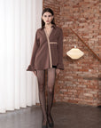 Spliced Fitted Shirt Dress